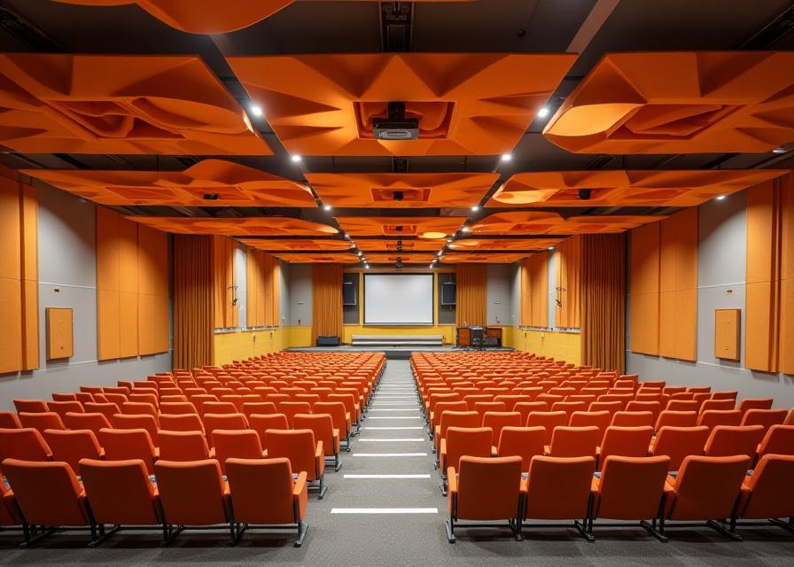 Schulaula mit akustischen Textillösungen – Case Study